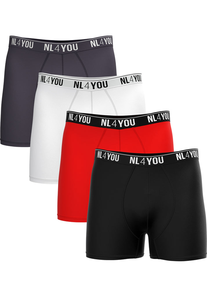 4 Boxers for the Price of 3 - Cotton Men's Boxers - Black, White, Red, Anthracite