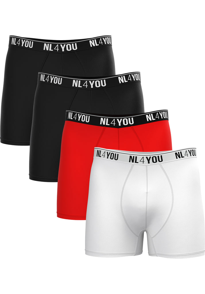4 Boxers for the Price of 3 - Cotton Men's Boxers - Black + 2 Colors of Choice
