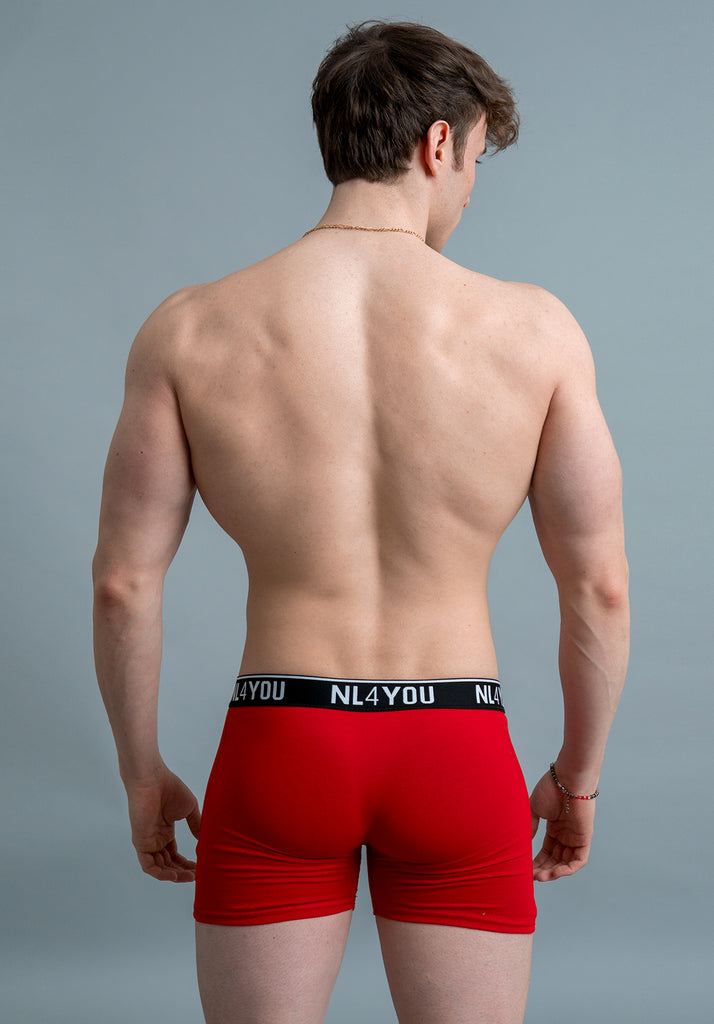 "Hot Red" - Red Cotton Men's Boxers