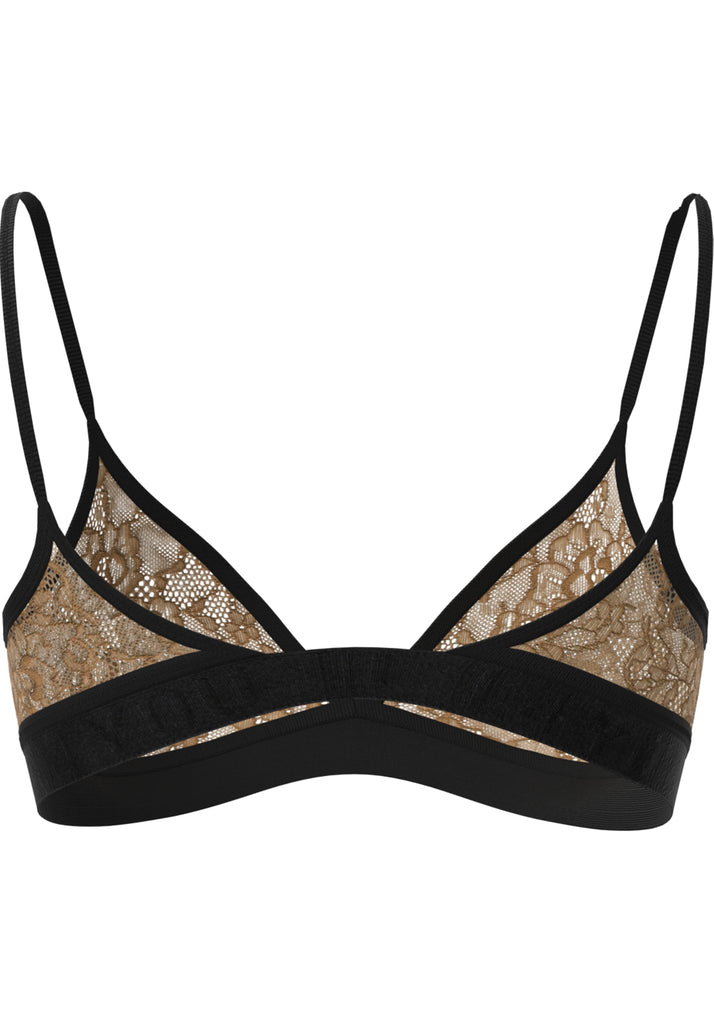 "Nude Lace" - Triangle Lace Bralette / Adjustable Straps