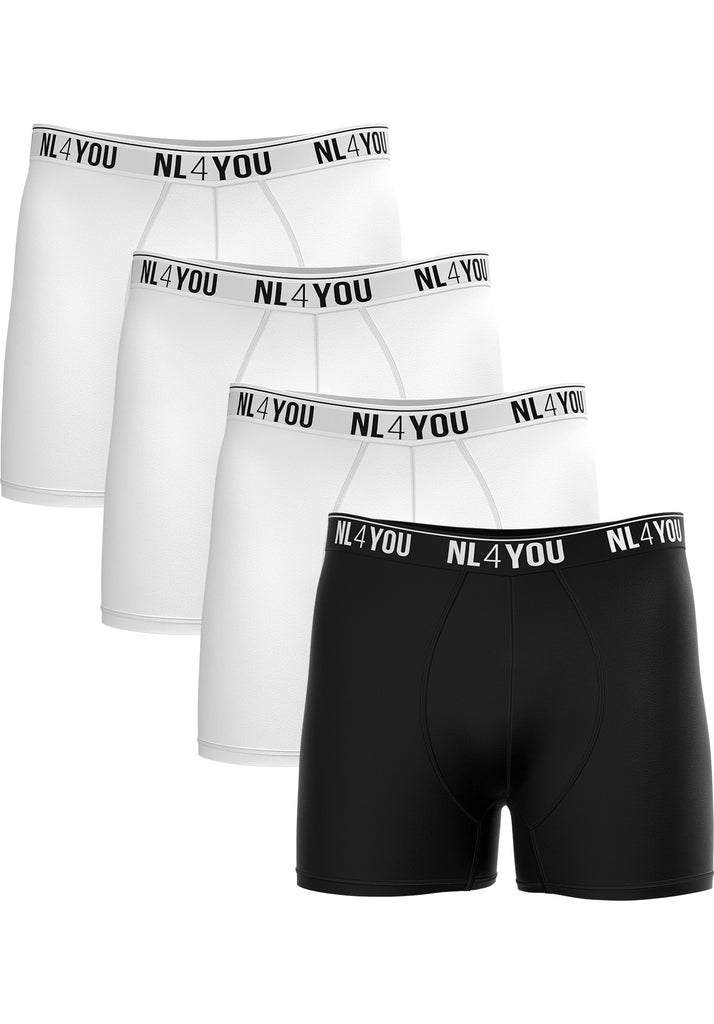 4 Boxers for the Price of 3 - Cotton Men's Boxers - White + Color of Choice