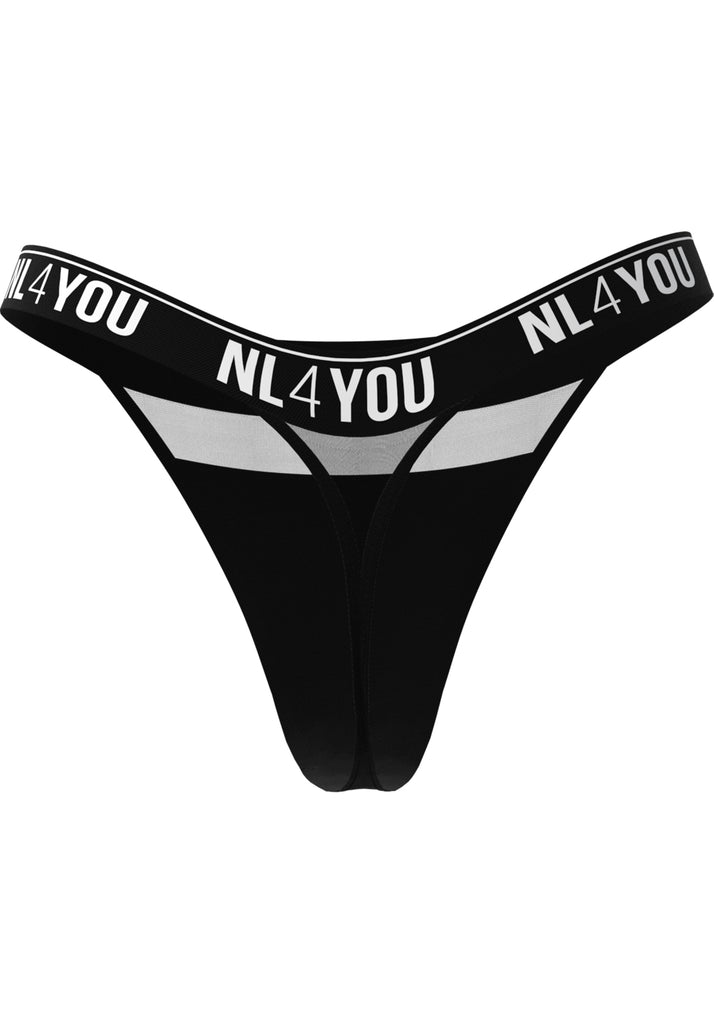 "Black Tulled" - Cotton Thong/Briefs