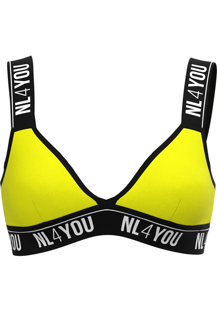 "Yellow Bee" - Yellow Triangle Cotton Bralette with removable pads