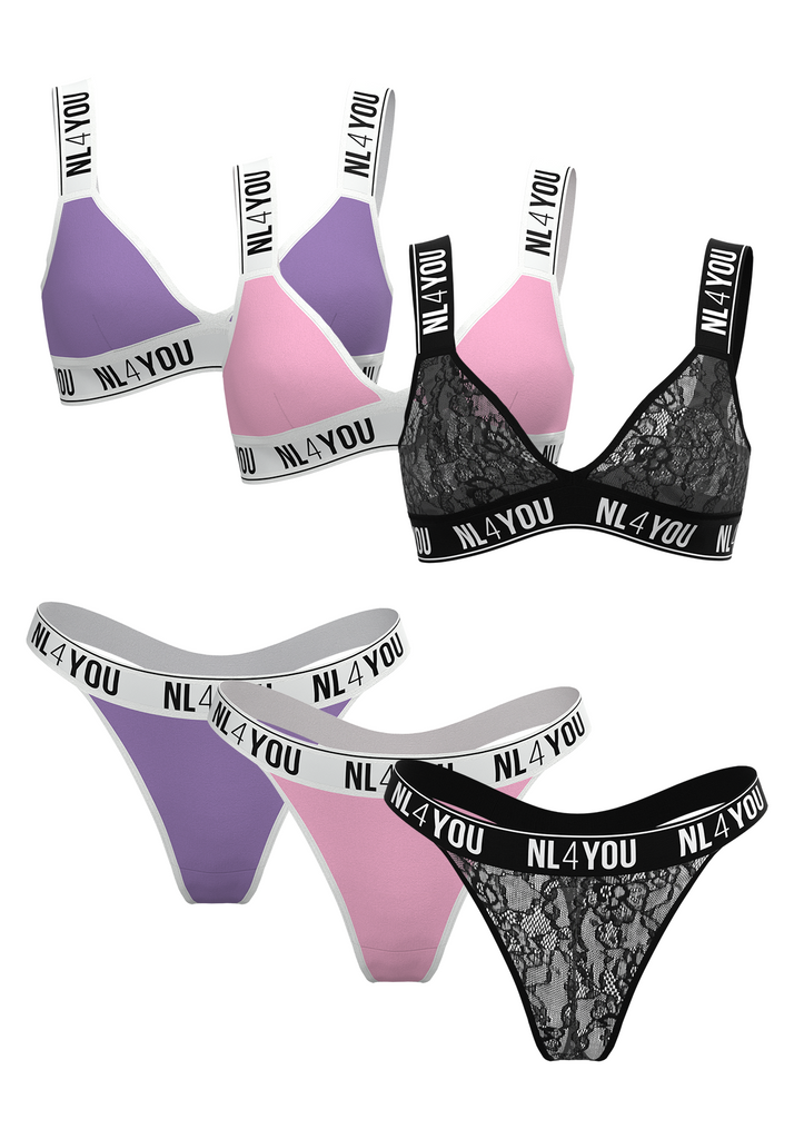3 Sets for the Price of 2 - Choice of Colors - Promo Pack Lingerie