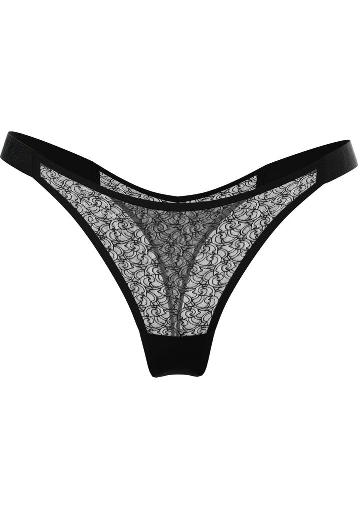 "Armour" - Black lace Thong