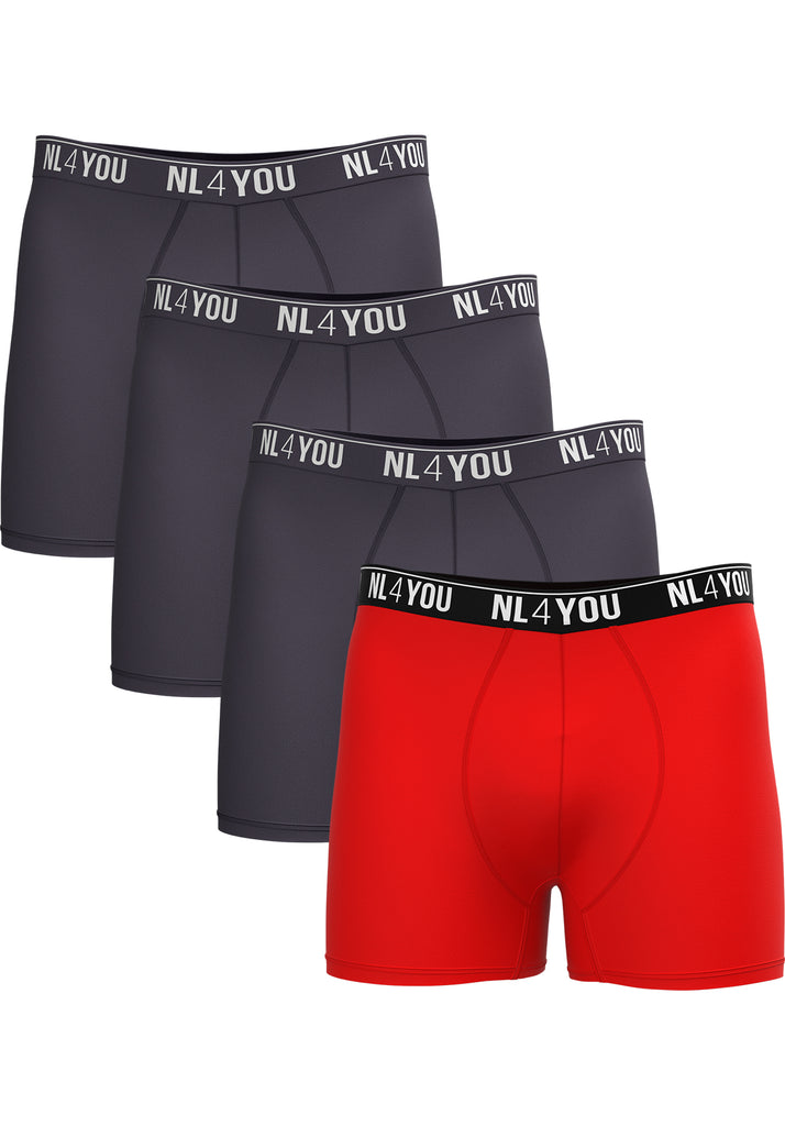 4 Boxers for the Price of 3 - Cotton Men's Boxers - Anthracite + Color of Choice