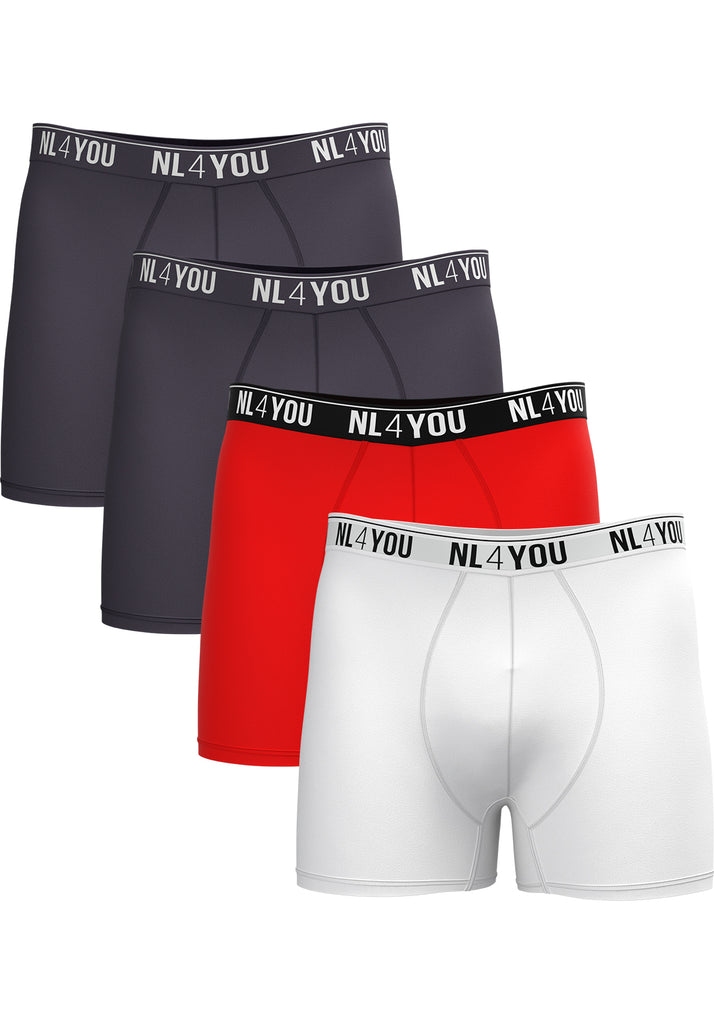 4 Boxers for the Price of 3 - Cotton Men's Boxers - Anthracite + 2 Colors of Choice