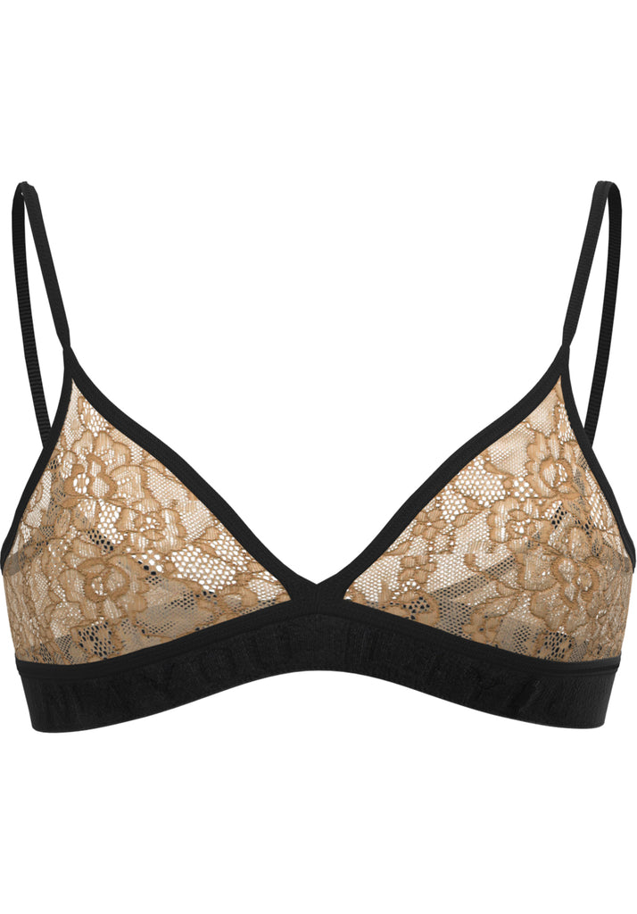 "Nude Lace" - Triangle Lace Bralette / Adjustable Straps