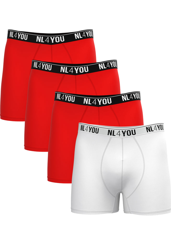 4 Boxers for the Price of 3 - Cotton Men's Boxers - Red + Color of Choice