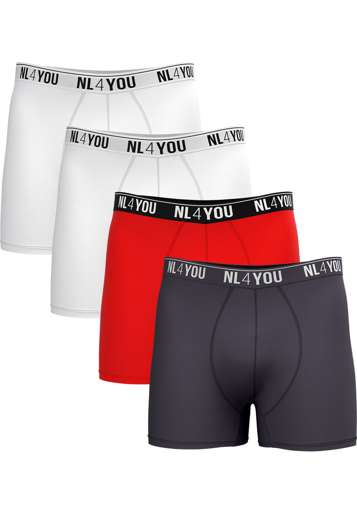 4 Boxers for the Price of 3 - Cotton Men's Boxers - White + 2 Colors of Choice