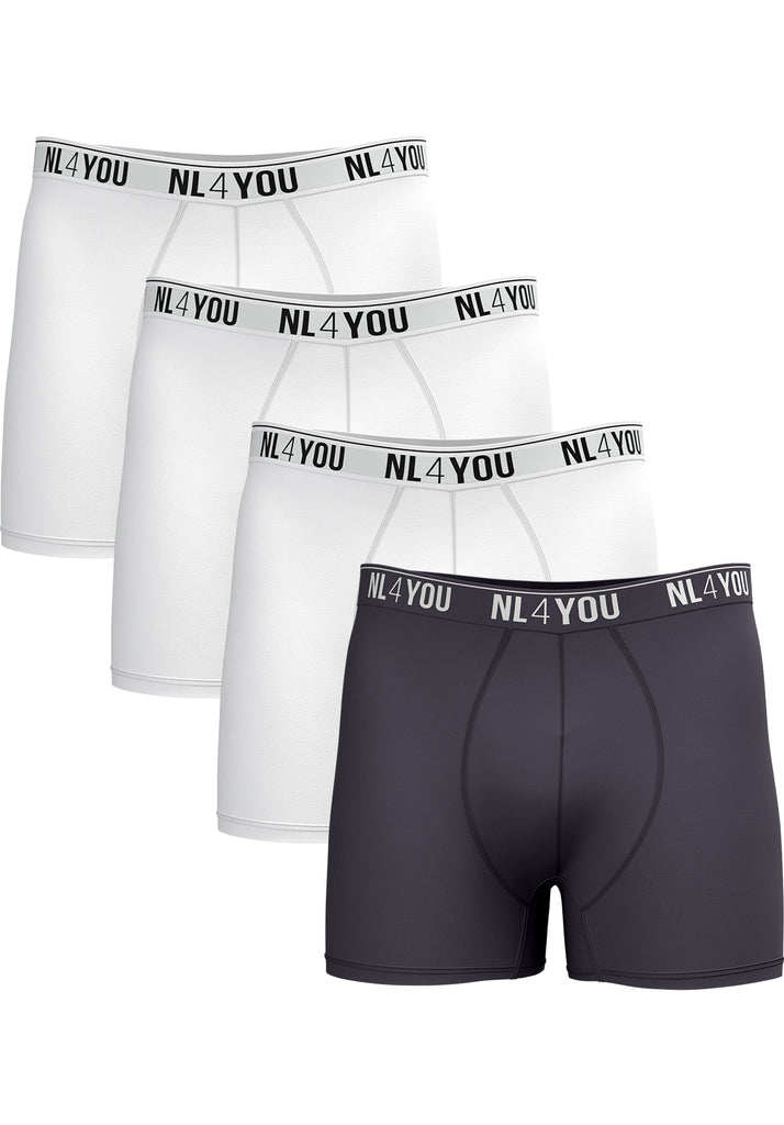 4 Boxers for the Price of 3 - Cotton Men's Boxers - White + Color of Choice