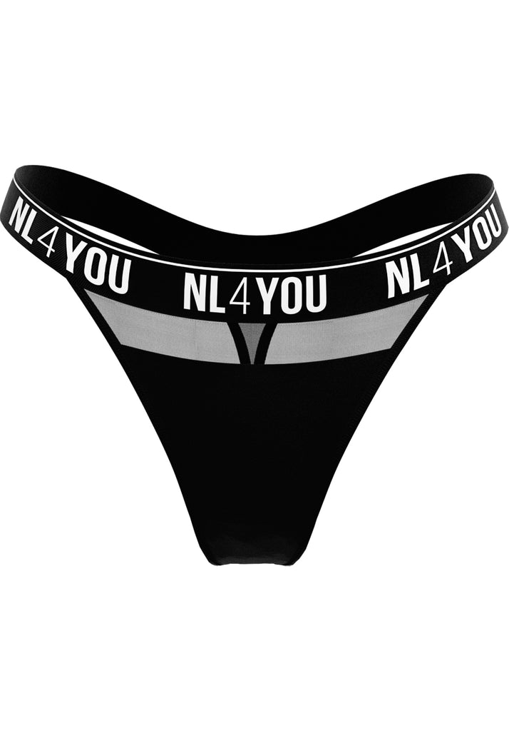 "Black Tulled" - Cotton Thong/Briefs