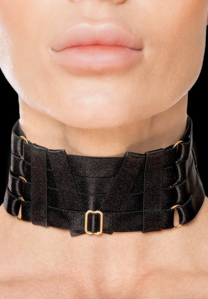 ''Dirty Dancing'' - Black Neck Collar with 24-carat gold-plated regulators