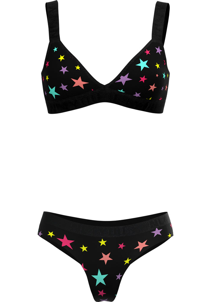 "Electra" - Triangle Set of Bralette & Brazilian Thong / 2 in1 Swimwear and Underwear