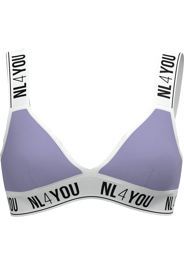 "Purple Lolly" - Purple Triangle Cotton Bralette with removable pads